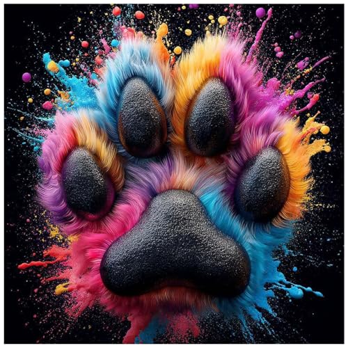 TOPCLTV 5D Diamond Art Kits for Adults Beginners Dog Paw Diamond Painting Kit DIY Full Round Drills Pet Paw Diamond Dots Cute Gem Paintng for Wall Decor Pet Lover Gifts 13.813.8 Inch