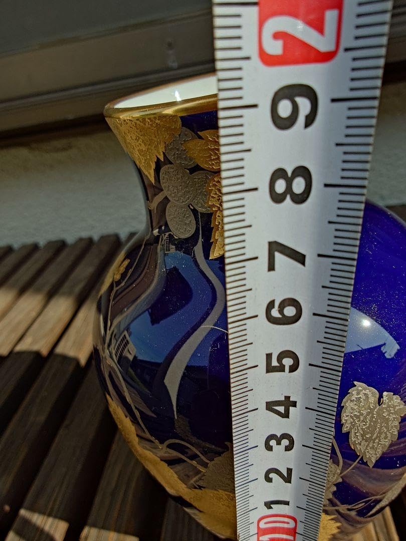 Amazon.co.jp: 大倉陶園 瑠璃金蝕ぶどう 花瓶 19cm 花器 : ホーム