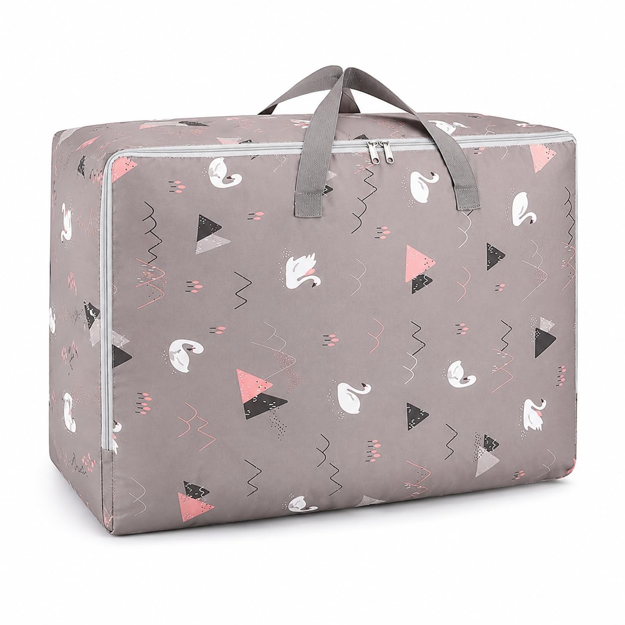 Zollyss, Non-woven Extra Large Size Underbed Storage Bag Waterproof (58 x 40 x 23 cm) - Zippered Closure & Handle Swan Print, Rectangular-image-22