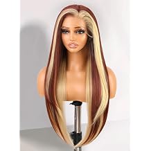 13x4 HD Copper Blond Lace Front Wig 30" Pre-Plucked Glueless Synthetic Wigs