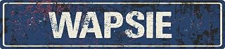 WAPSIE Blue Grunge Style Rustic Vintage Look 8" Wide Decal Bumper Sticker for use on Any Smooth Surface