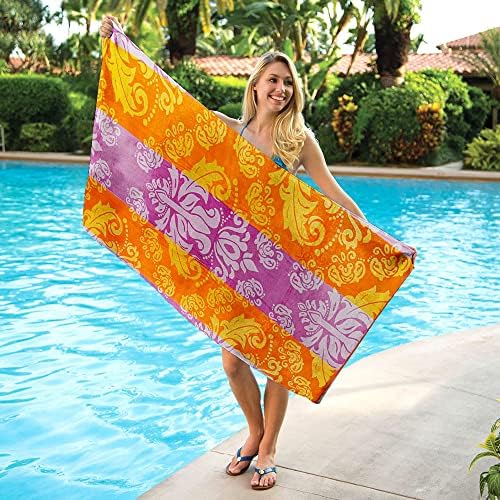 Lions Towels - Premium Quality Beach Towel 100x180cm - 100% Cotton Extra Large Beach Towels for Adults, Ultra Soft Quick Dry Water Absorbent, Lightweight, Ideal for Swimming, Holidays, Camping