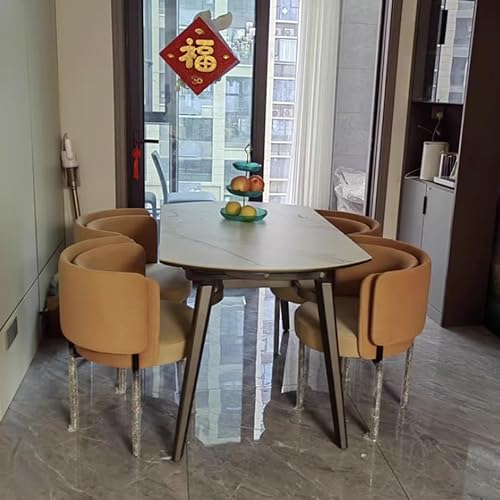 Miniatura 8 de YVYKFZD Juego de sillas de comedor de ocio, sillas de cocina con respaldo curvado y patas de metal, silla de comedor tapizada, silla auxiliar cómoda