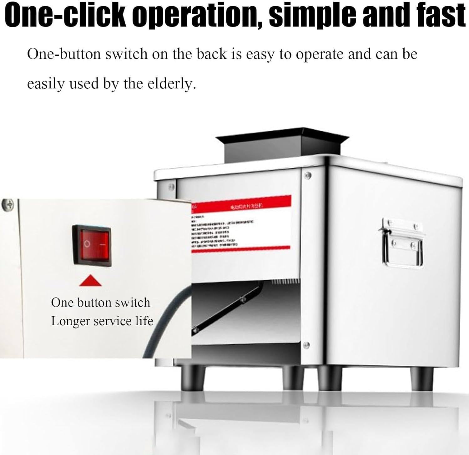 Machine de transformation de viande pour tranches, bandes cubes 850 W – Trancheuse de viande électrique pour porc, poulet, poisson désossé, en acier inoxydable, pour la famille et les communes