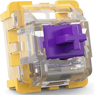 RK ROYAL KLUDGE Keyboard Switches, 3 Pin 45gf Linear Switches DIY Custom Plate Mounted Switches for Mx Mechanical Keyboard (35pcs, Lubed, Lemon Yellow)