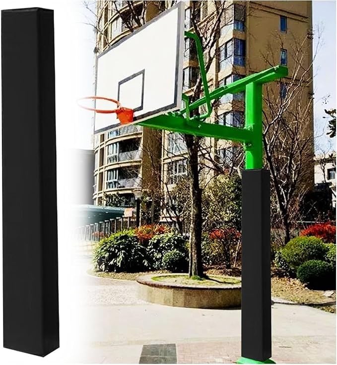 Barrière anti-collision carrée pour poteau de basket et protection de gym