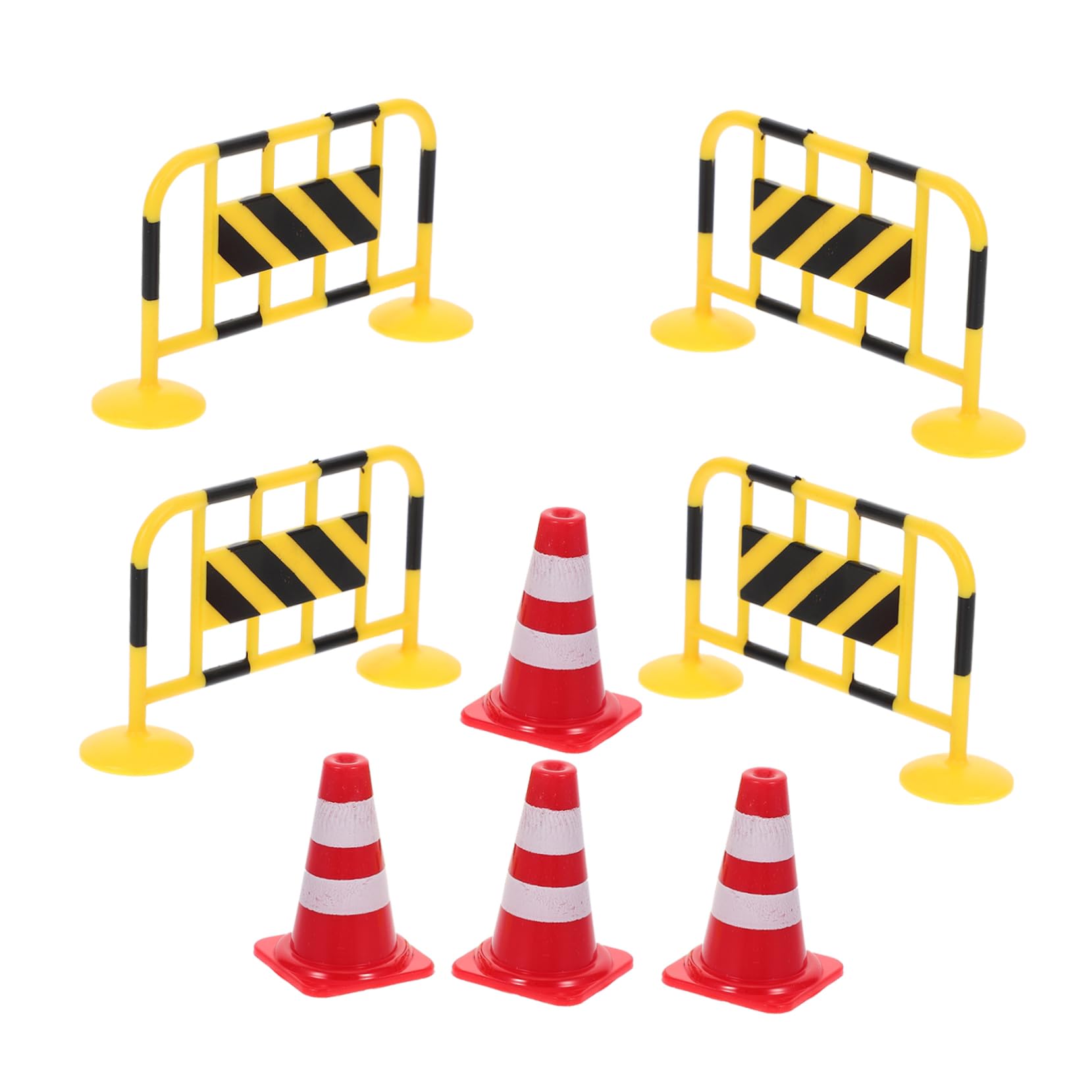 IMIKEYA Mini Traffic Barricade Toys 8pcs Road Block Signs for Boys and Girls Playset Miniature Cones Educational Game