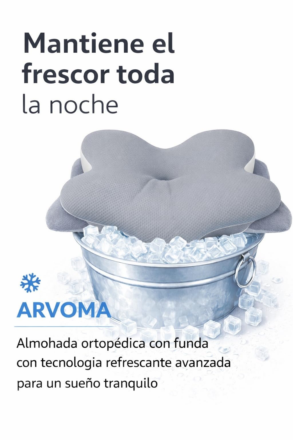 Almohada Cervicales y Cuello – Almohada Antiarrugas -Almohada Ergonómica para Dormir de Lado, Boca Arriba o Boca Abajo- Almohada Antirronquidos-Almohada Ortopédica para Mejor Descanso