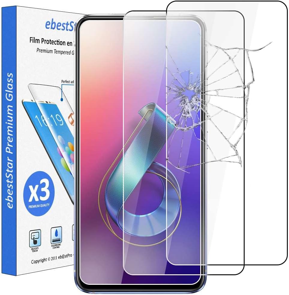 compatible with Asus Zenfone 6 Screen Protector ZS630KL 6Z Premium Tempered Glass [x3 Pack] Shatterproof, 9H 3D Bubble Free [ZS630KL: 159.1 x 75.4 x 9.2mm, 6.4'']