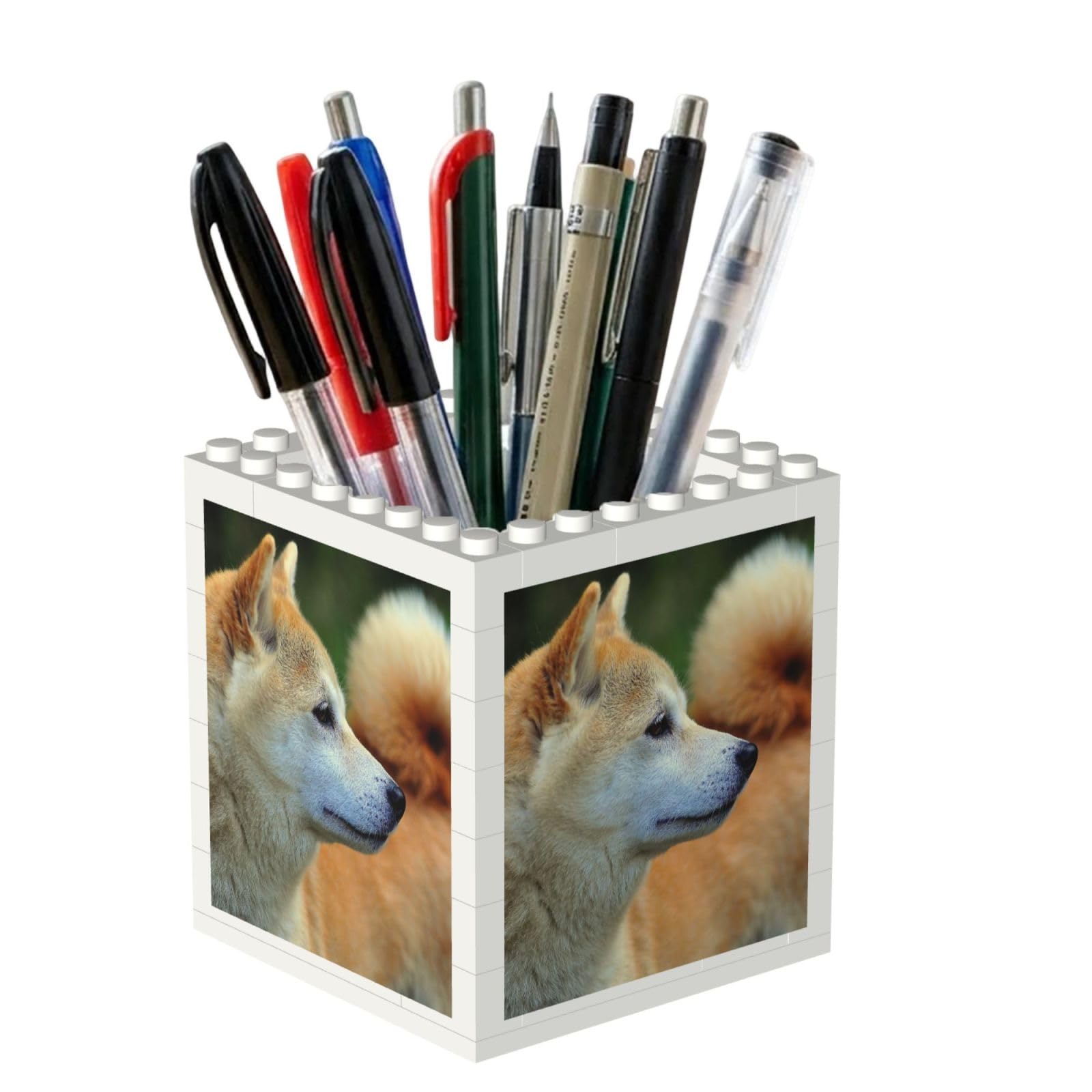 Poadnly Akita Inu Bokeh Pets Dogs Akita Inu, Pen Pot Pencil Holder for Office Home School, Compact Desk Organiser for Office Stationery