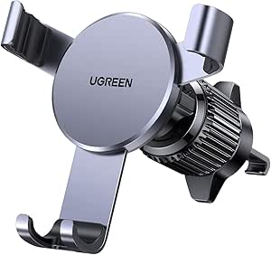 UGREEN Handyhalterung Auto [Upgrade Bombenfest Lüftungshaken] Smartphone Halterung für Lüftungsschlitze, kompatibel mit iPhone 14 13 Pro Max XR, Galaxy S23 S22 S21, Huawei P30 P20 usw.(Silber)