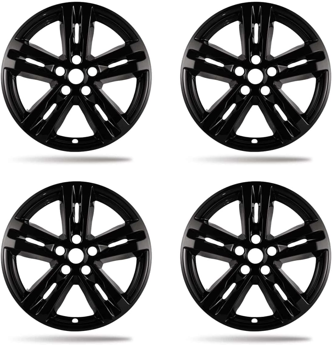 18'' Wheel Skins Compatible with Ford Explorer 2020 2021 2022 2023 2024；Set of 4 Wheel Covers；Glossy Black