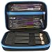 ColorIt Large Pencil Box Case Storage for Colored Pencils, Gel Pens, Markers, Brushes, Craft Supplies - [NEW BLACK LABEL] Semi-Hard EVA Carrying Pouch Case Only (Blue)