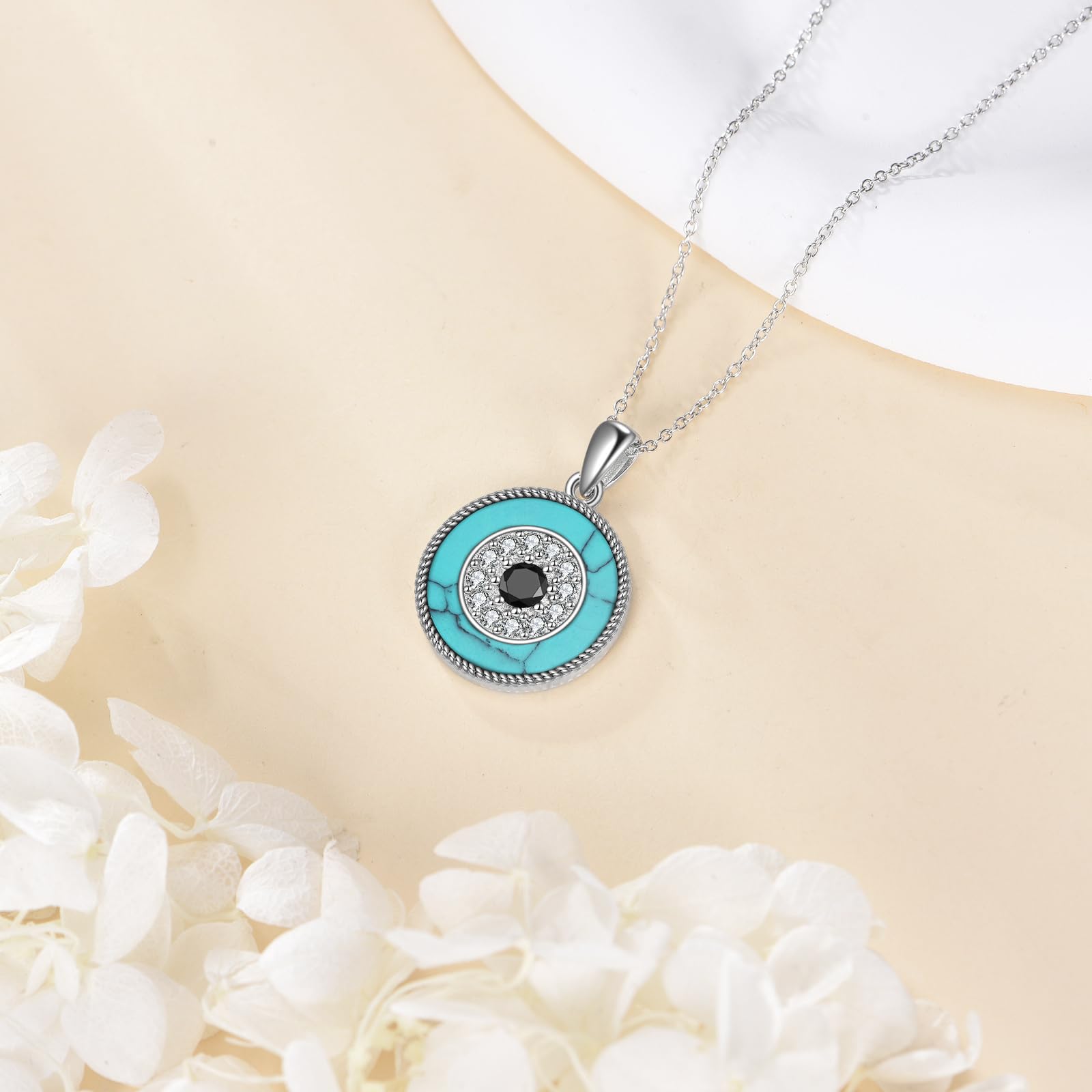 VONALA Evil Eyes Halskette 925 Sterling Silber Anhänger Griegische Schutzkette Glücksamulett Ojo Turco Schmuck Geschenk für Frauen