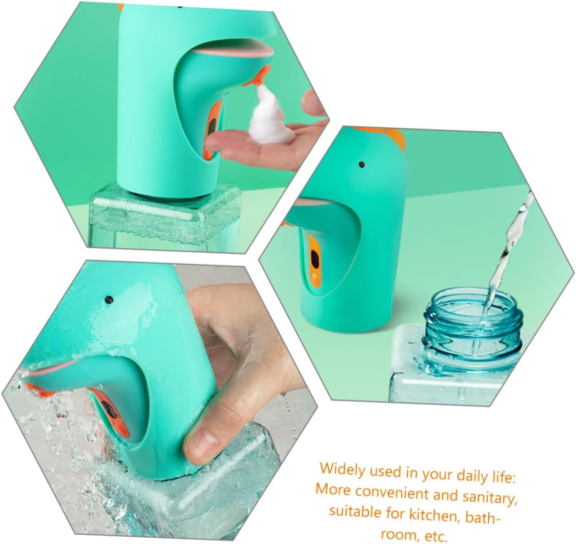 Amosfun Dinosaur Automatic Touchless Soap Dispenser Hand Soap Container with Capacity Lightweight Design for Home and Bathroom Use