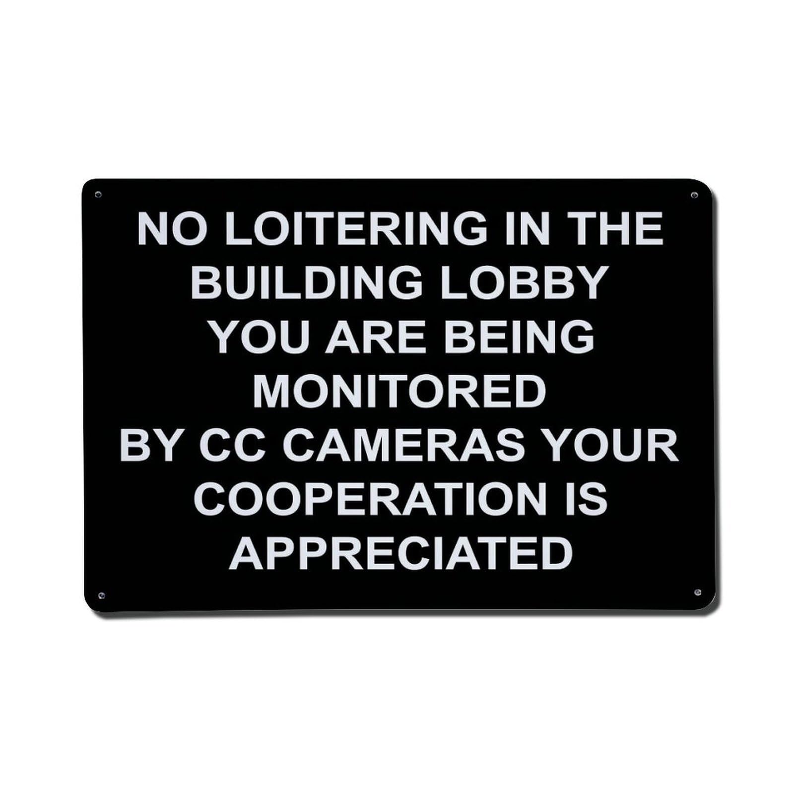 Nestemfo Vintage No Loitering In Building Tin Sign Metal Sign, Living Room,Bar, Home, Bedroom Wall Decor,Retro Metal Poster 8X12 Inches