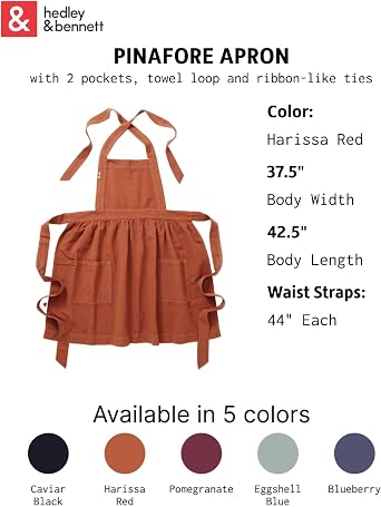 hedley & bennett Pinafore Apron, Cotton-Linen, Flared Skirt