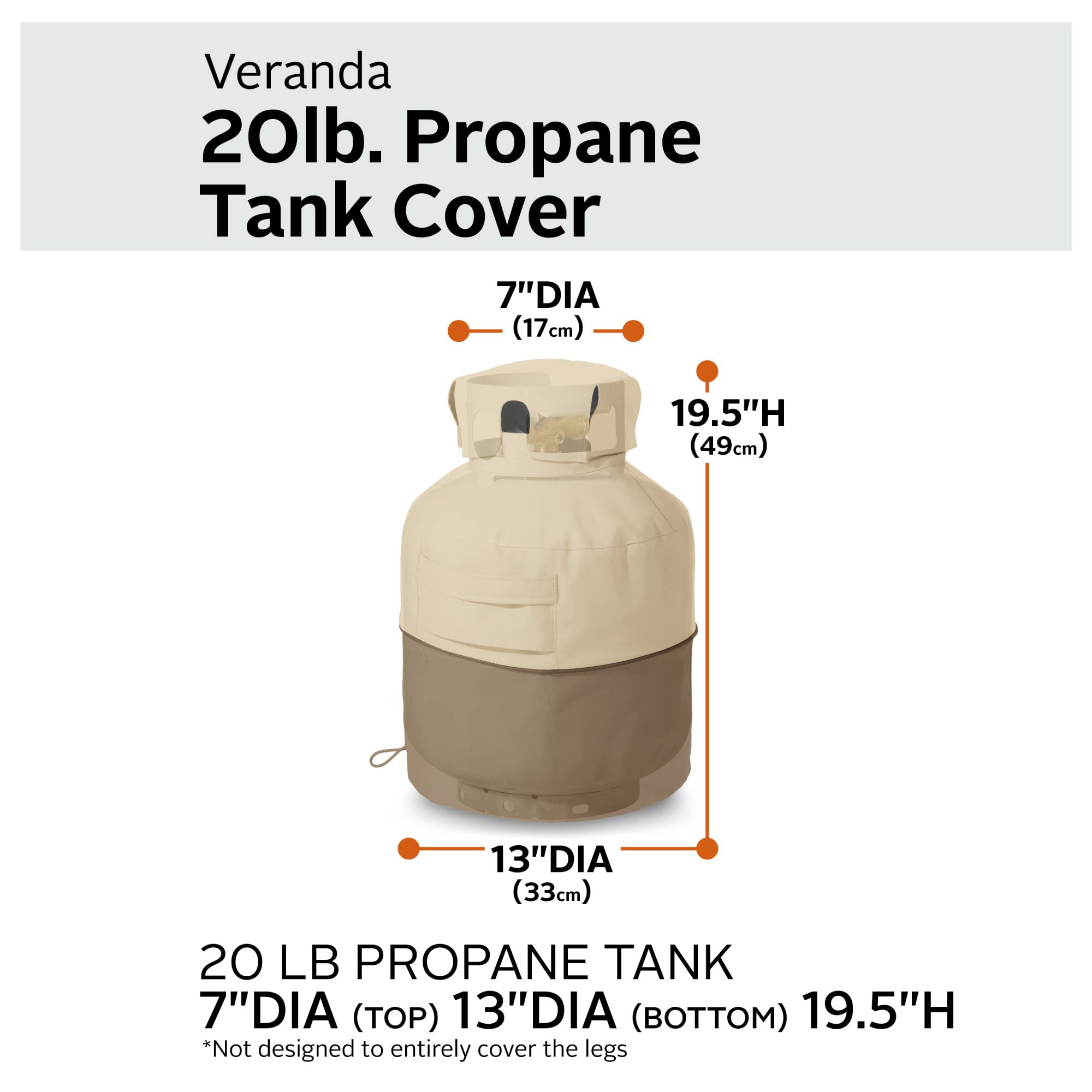 Classic Accessories Veranda 55-707-011501-00 PATIO PROPANE TANK COVER - 20 LB TANK, Pebble - Image 3