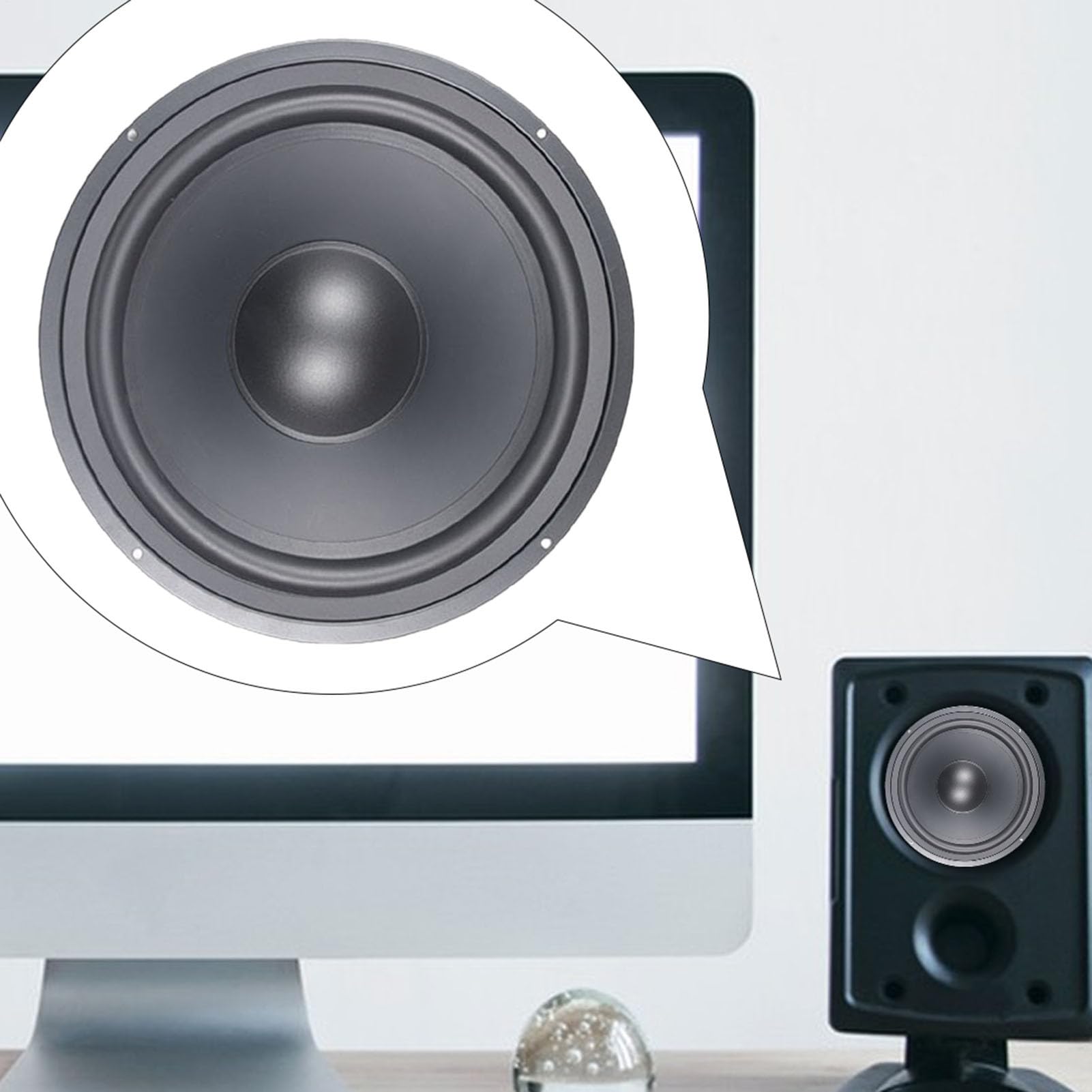 Membrane vibrante pour woofer, Haut-Parleur pour Voiture, Booster de Passif à diaphragme de 3 à 12 Pouces, Radiateur de Haut-Parleur de Conception Passive conçu pour Les boîtiers de Caisson