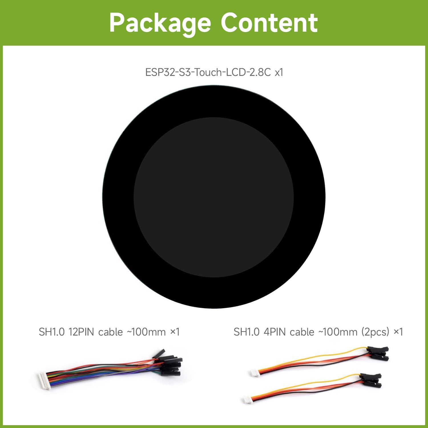 Waveshare ESP32-S3 2.8inch Capacitive Touch Round Display Development Board, 480×480, 32-bit LX7 Dual-core Processor, Supports WiFi & Bluetooth, ESP32 with Display
