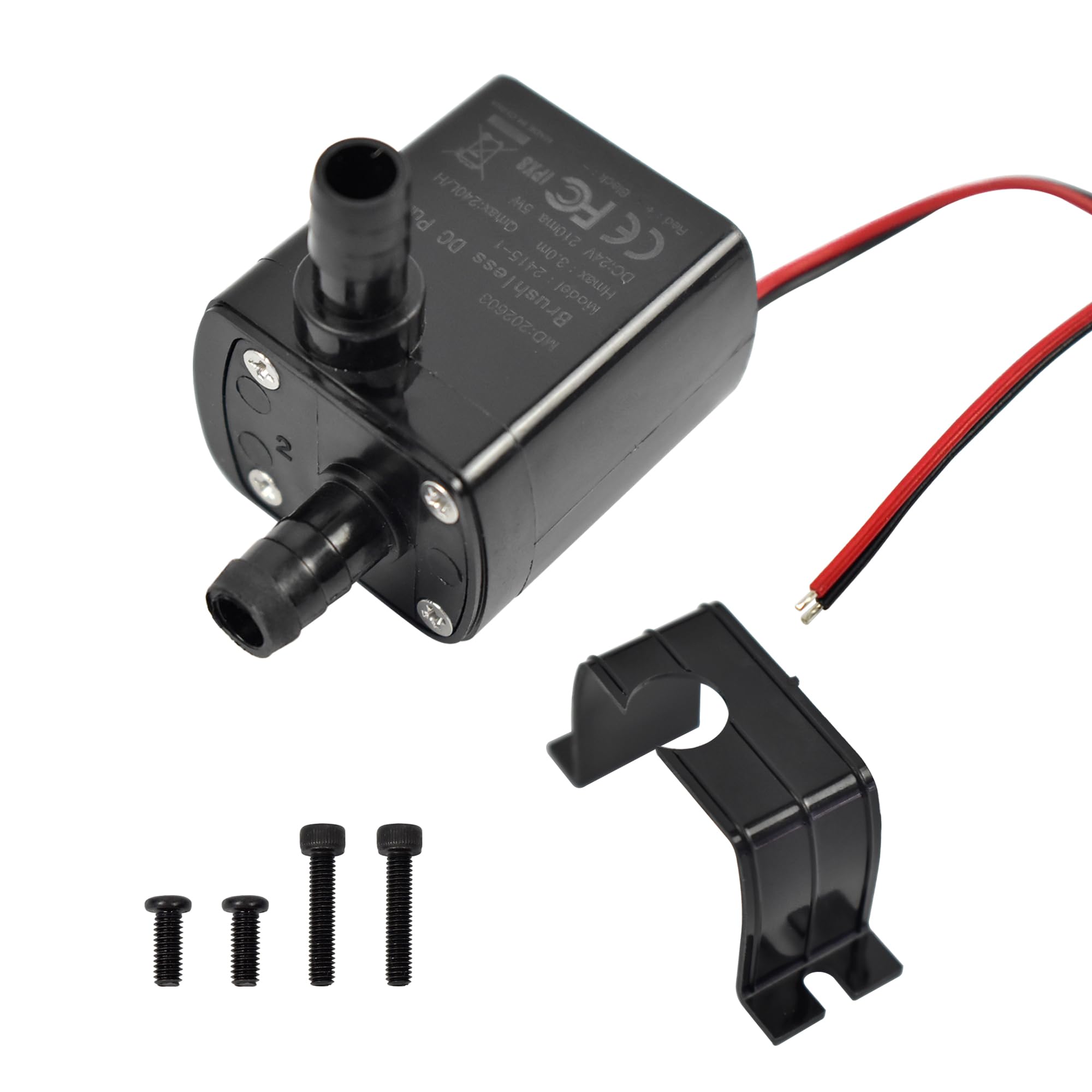 CONQUERALL 24V DC Brushless Fountain Pump 63GPH 9.8ft 5W for Hydroponic and Nutrient Solution Circulation