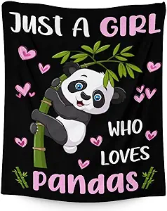 Mercuryelf Panda Throw Blanket - Soft, Fuzzy & Warm - 30x40 Inches Small Blankets for Lap, Crib - Black Cute Throws Gift for Baby