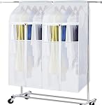 Zilink Clear Garment Bags for Storage 40 inch (2 Pack) Dust-Proof Hanging Garment Rack Cover Suit Bags Organizer Hanging Clothes Cover for Suit Coats Jackets Dress Storage