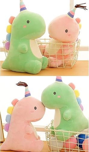 Miniatura 5 de Juguetes de peluche de animales, diseño de dinosaurio suave, para regalo, niños y niñas (verde, 13.8pulgadas)