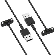 RuenTech Charging Cable Compatible for TickTalk 5 Kids Smart Watch Charger, 3.3ft Magnetic Replacement USB Portable Charger Cable Black&Black