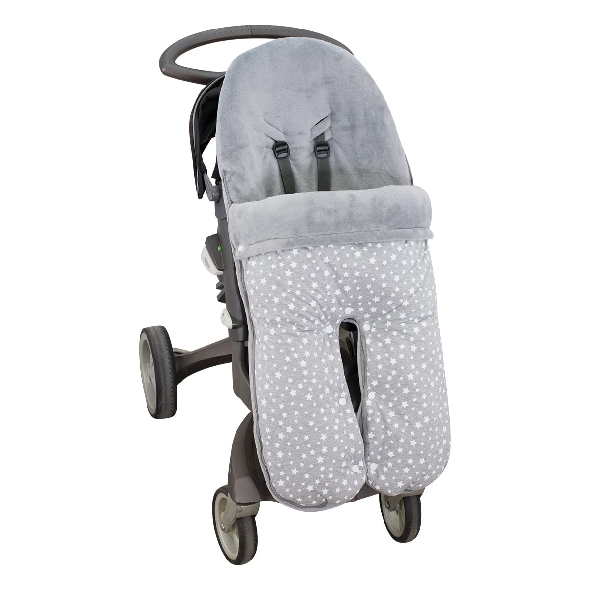 JYOKO KIDS Saco para cochecito compatible con Stokke, cam cubo, Quiny mood (WHITE STAR, POLAR)
