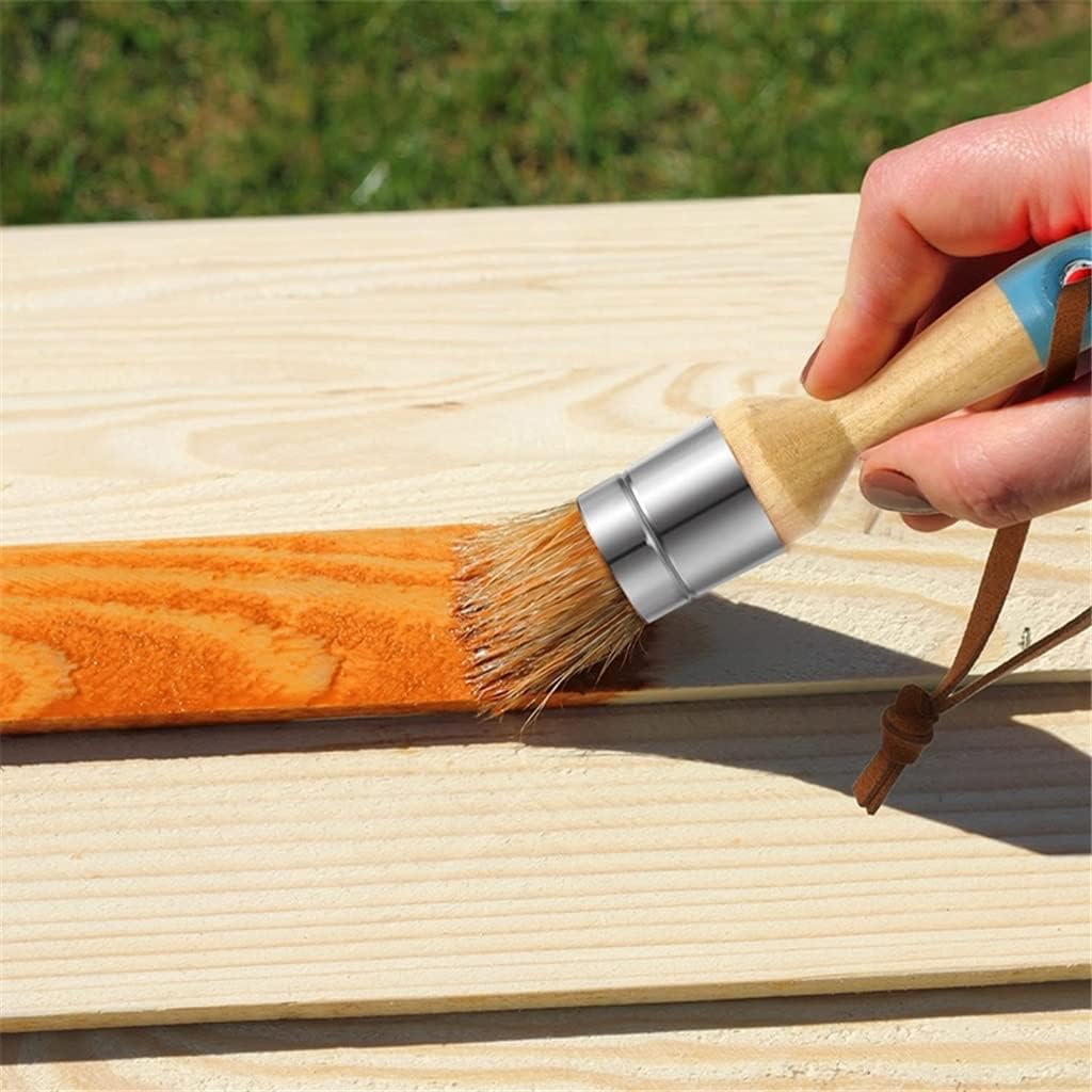 Painting Pen 5 Pieces Chalk and Wax Paint Brushes Natural Bristles Wooden Handle DIY Painting and Waxing Brushes for Art Craft