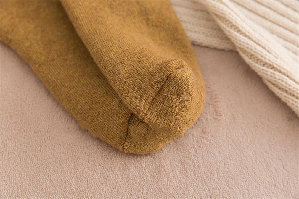 keusyoi Calcetines de lana gruesos y cálidos de invierno para mujer, estilo vintage, transpirables, informales, 5 pares