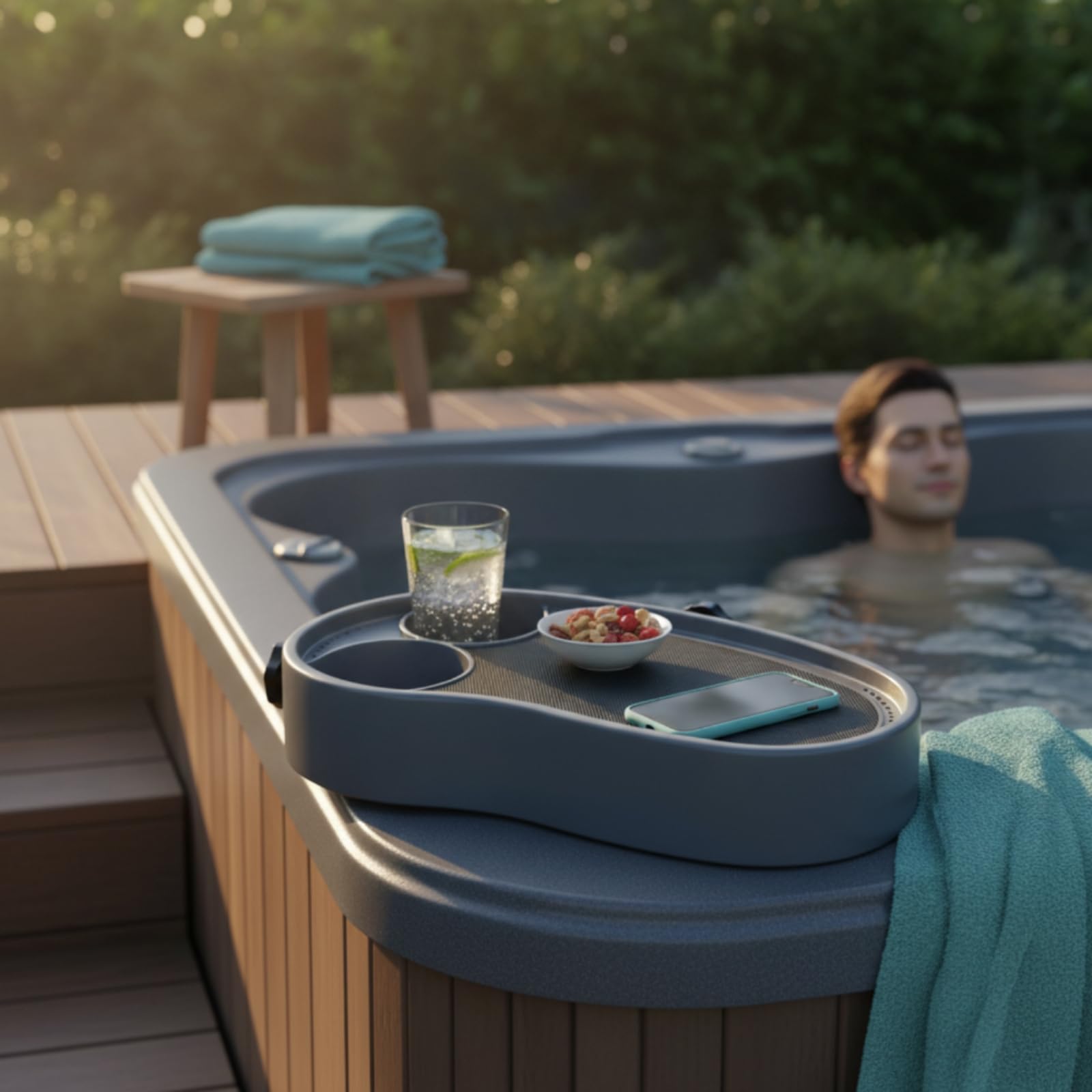 Badewannentablett mit Praktischen Becherhaltern Und Rutschfester Befestigung aus Und Gummi Robustes Design für Komfortables Lesen Und Entspannen für Erwachsene
