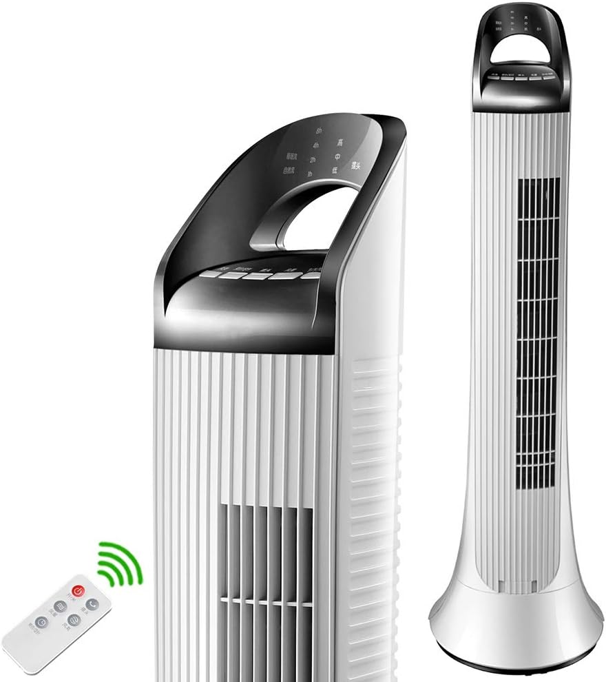 Tower Fan Home Vertical Air Cooler Floor Fan Powerful Cooling Office Quiet Leafless Fan Anti-Dump Design White 106 x 33 x 34 cm