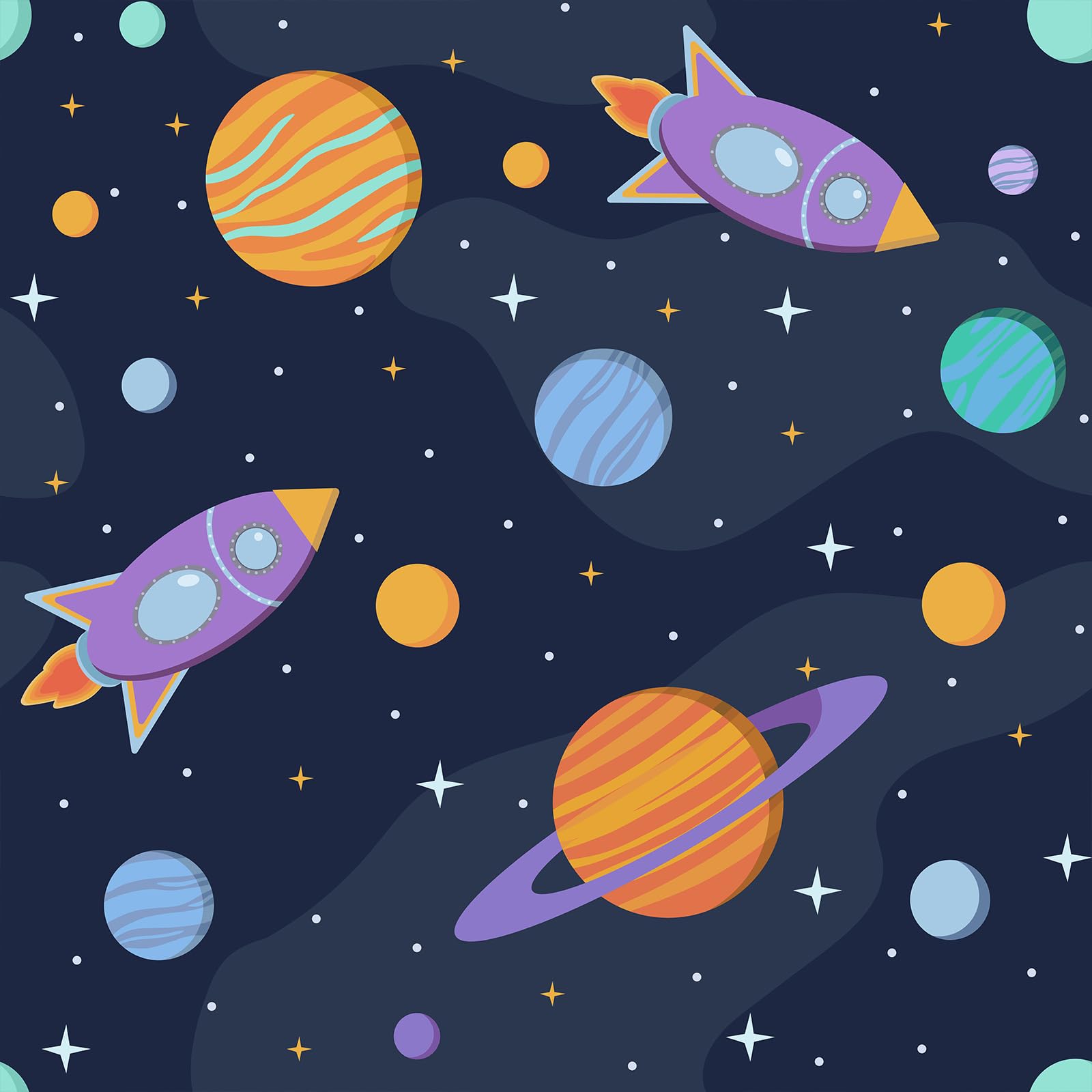 Papier peint fusée galaxie univers astronomie papier contact meuble chambre garçon