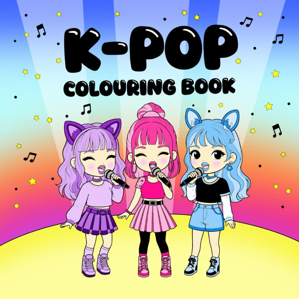 K-POP Coloring Book: Illustrations for All Ages Fun & Creativity: Anime for all ages