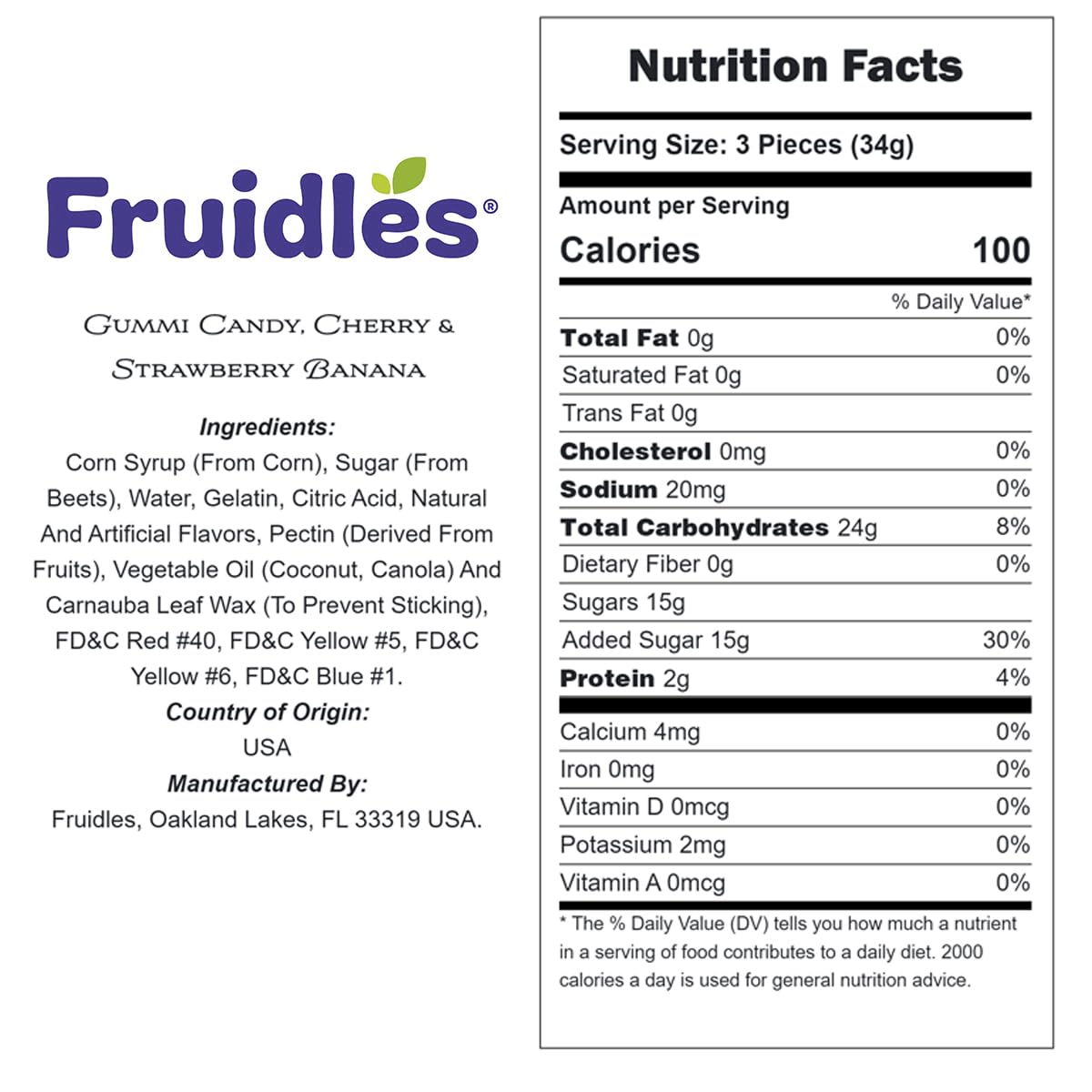 Fruidles Valentine's Day Wild Cherry & Strawberry Banana Gummi Bears Candy, Allergy Friendly, Non-GMO, No Artificial Sweeteners Gummy (5 Pounds (Bulk))