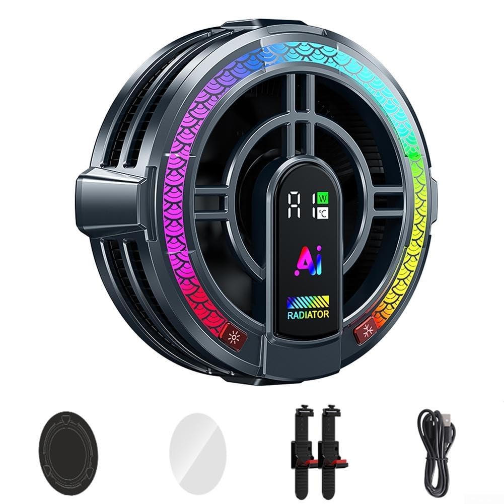 Enfriadores, ventiladores magnéticos de refrigeración para tabletas AI enfriador RGB portátil ventilador magnético de refrigeración de teléfono para juegos y transmisión