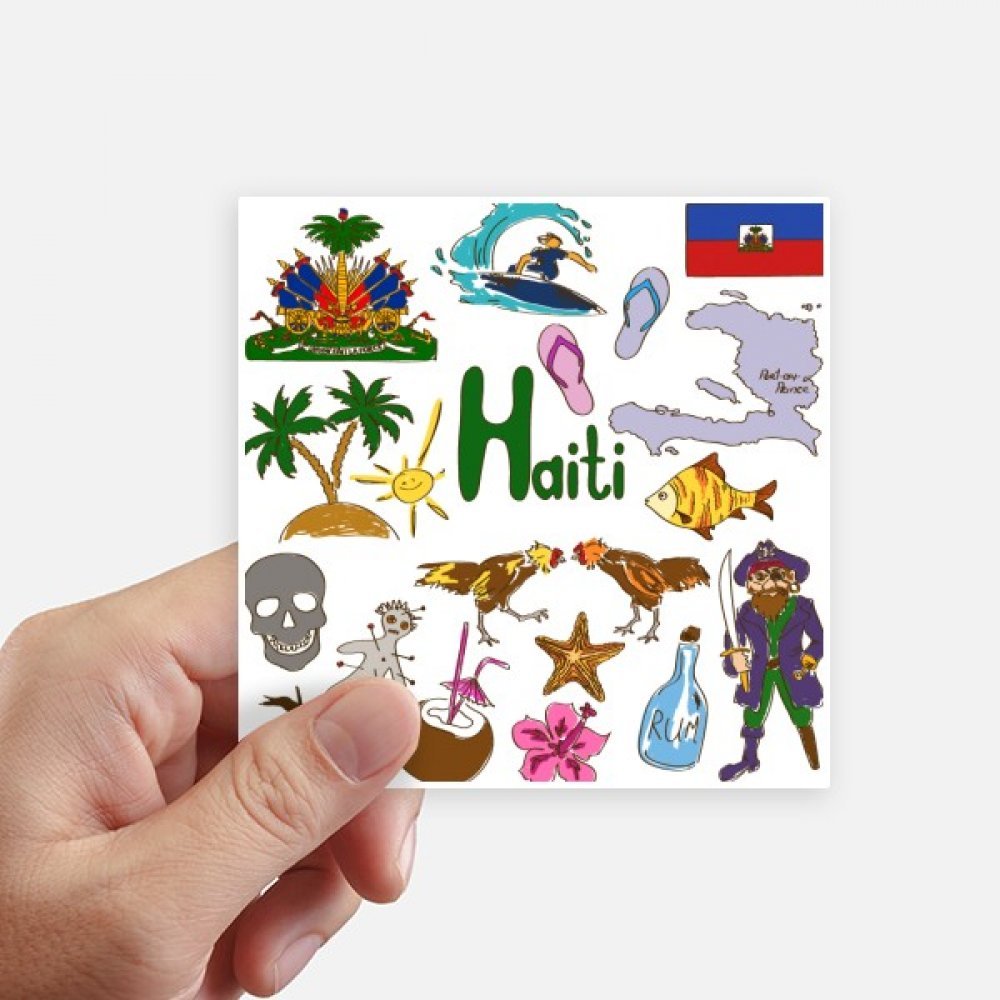 Sticker drapeau Haïti pour personnaliser un ordinateur portable ou une moto, 8 pièces 10x10cm
