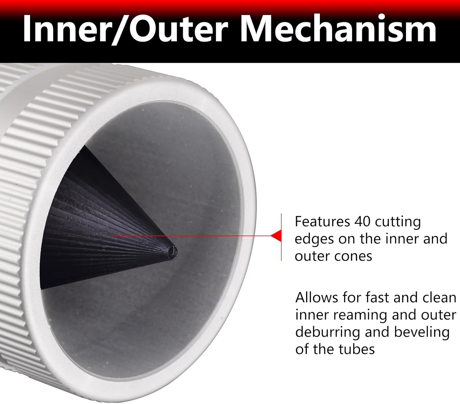 1/4" to 1-3/8" Inner/Outer Reaming Tool,Replace for 29983 Model 223S Reamer, Ream/Deburr/Bevel Aluminum, PVC,Copper, Stainless Steel Tubing and Pipe reamers