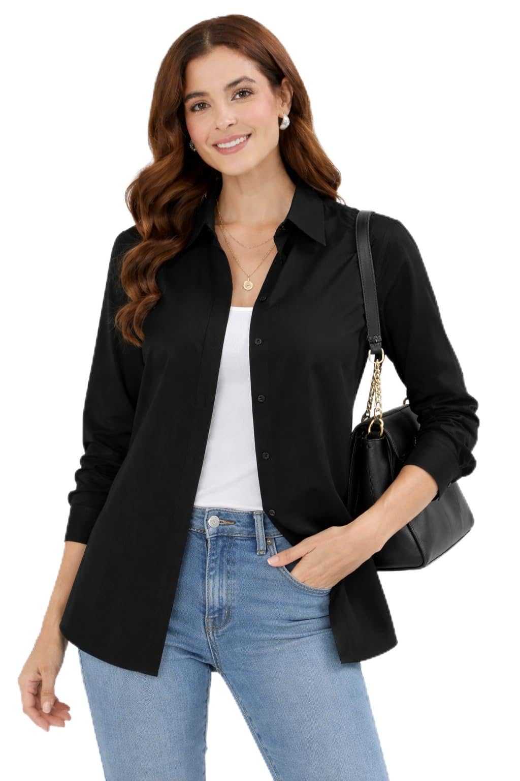 Formal Shirts for Women | Office Wear White Shirt | Women Business Shirt Long Sleeve | Regular Fit-picture-42
