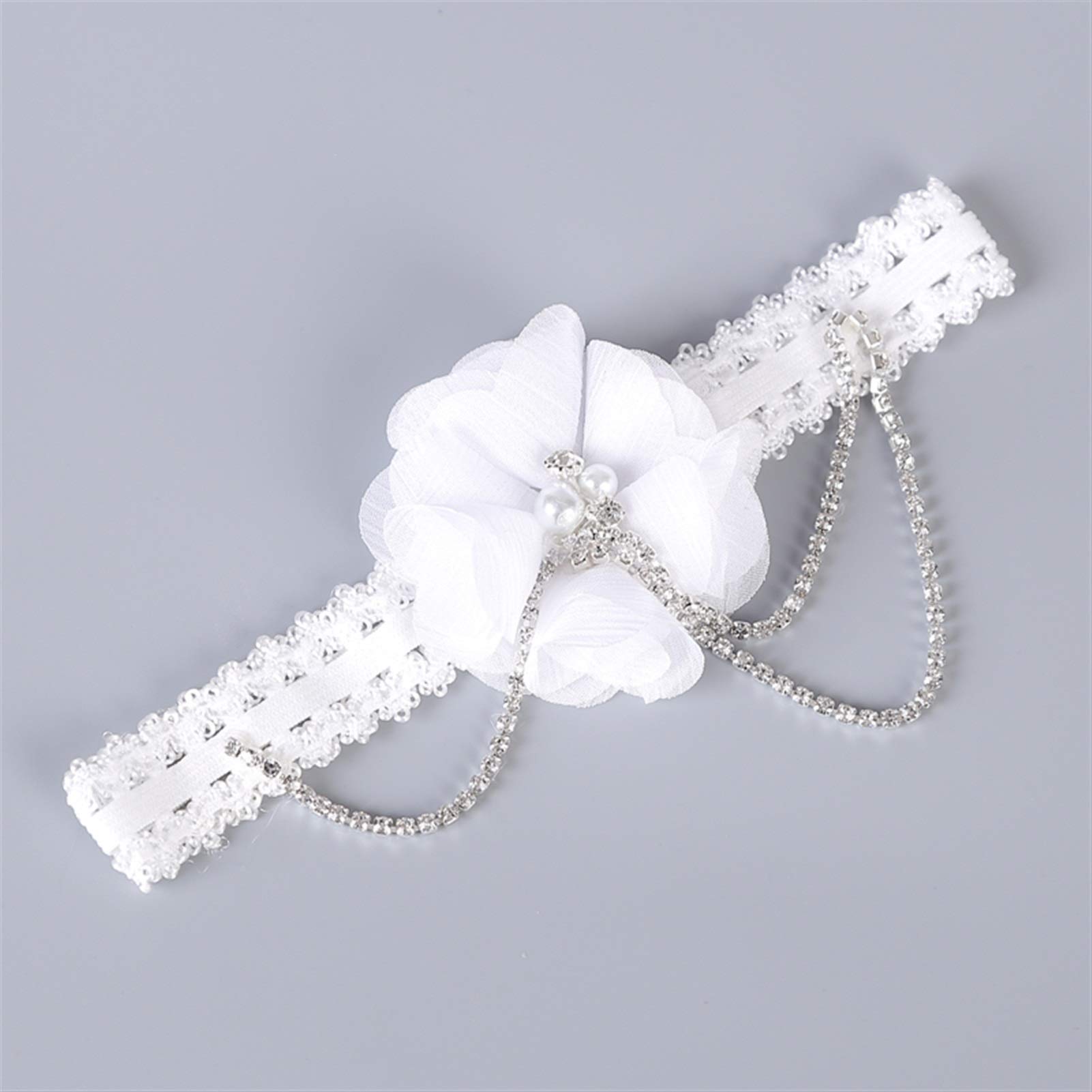 (2 sztuki) damski pas do pończoch sexy biały koronkowy rhinestone pas do pończoch akcesoria ślubne dla nowożeńców dekoracja nóg noga rękaw udo pas do pończoch (kolor: biały, rozmiar: (2 szt.)) (biał
