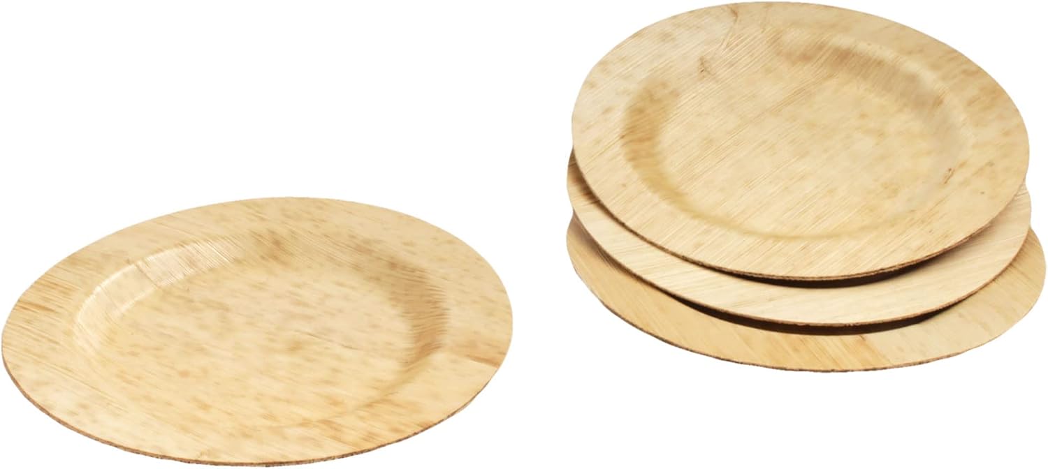 Bamboo Leaf Round Plate Approx 3.5" (9cm)Qty 100