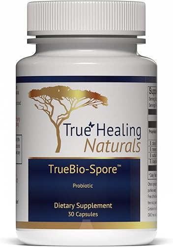 True Healing Naturals - TrueBio-Spore - Suplemento probiótico - Resistente y potente con 50 mil millones de UFC de probióticos - 30 cápsulas