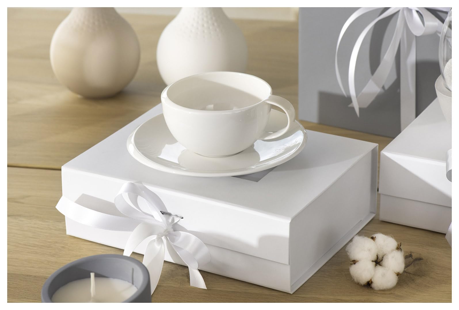 Villeroy & Boch NewMoon - Juego de 6 platillos de porcelana (17 cm, aptos para lavavajillas), color blanco