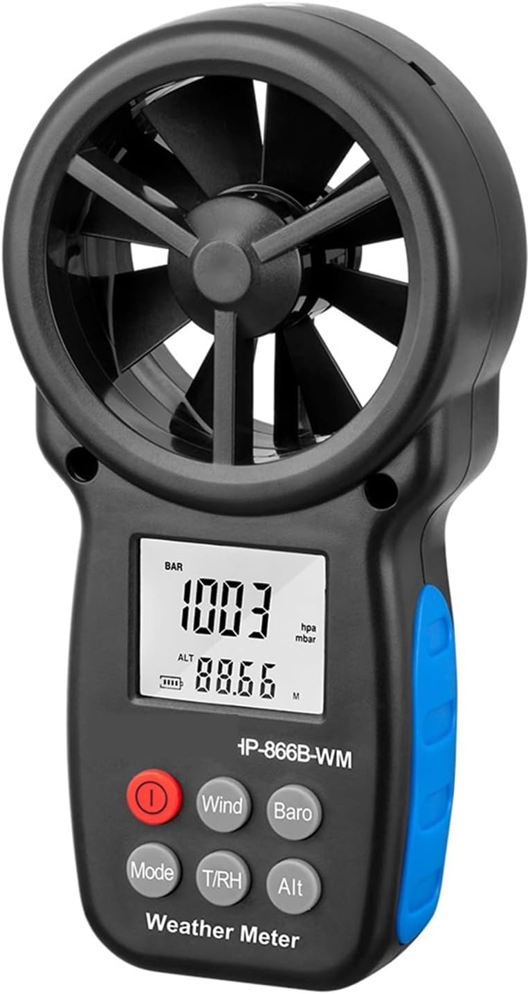 Water Flow Meter, 866A/866B/866B-APP Digital Anemometer Wind Speed Meter, Measures Wind Temperature Wind Flow with Data Hold & USB for Water, Diesel & Other Liquids(866B-WM)