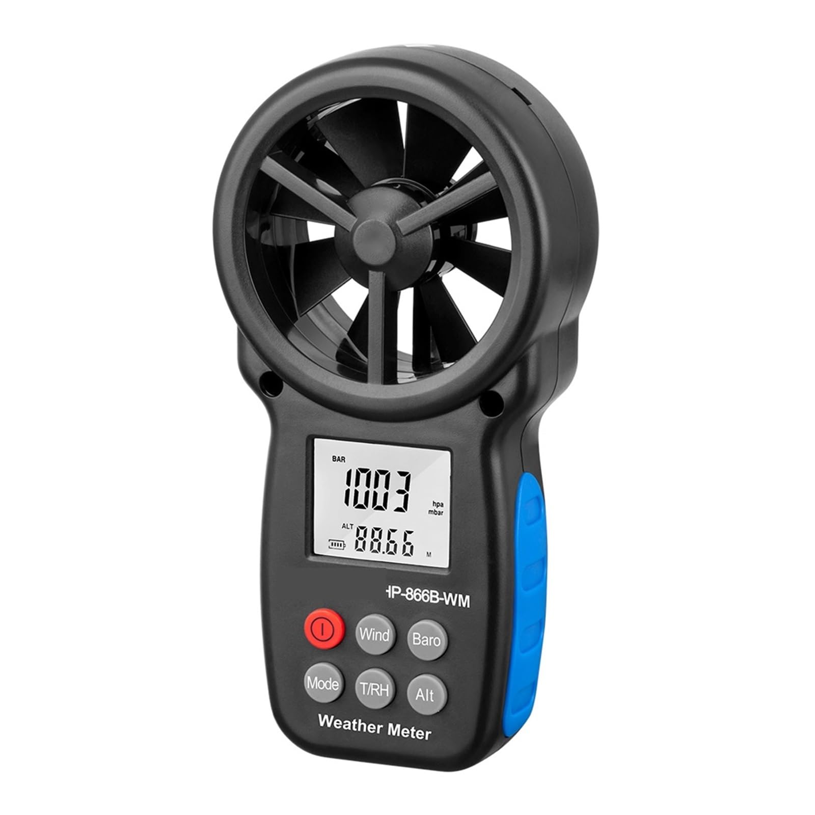Anemómetro Digital 866A/866B/866B-APP, medidor de velocidad del viento, mide la temperatura y el flujo con retención datos USB Monitoreo De Flujo(HP-866A)