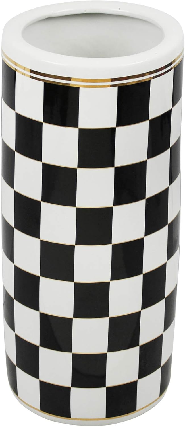 Sagebrook Home 1246901 Ceramic Umbrella Stand, Black/White