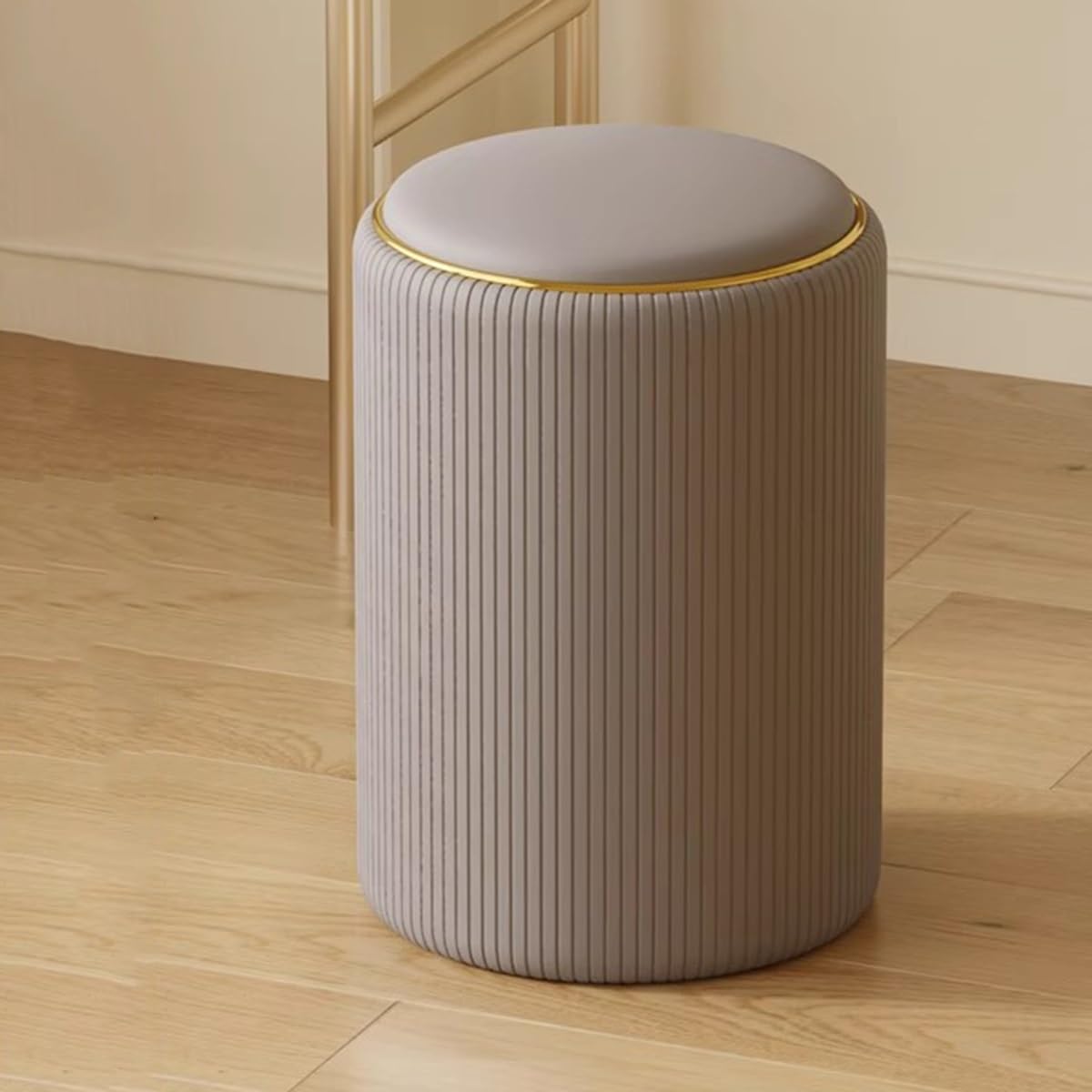 Pouf de rangement rond et repose-pieds rembourré pour le salon