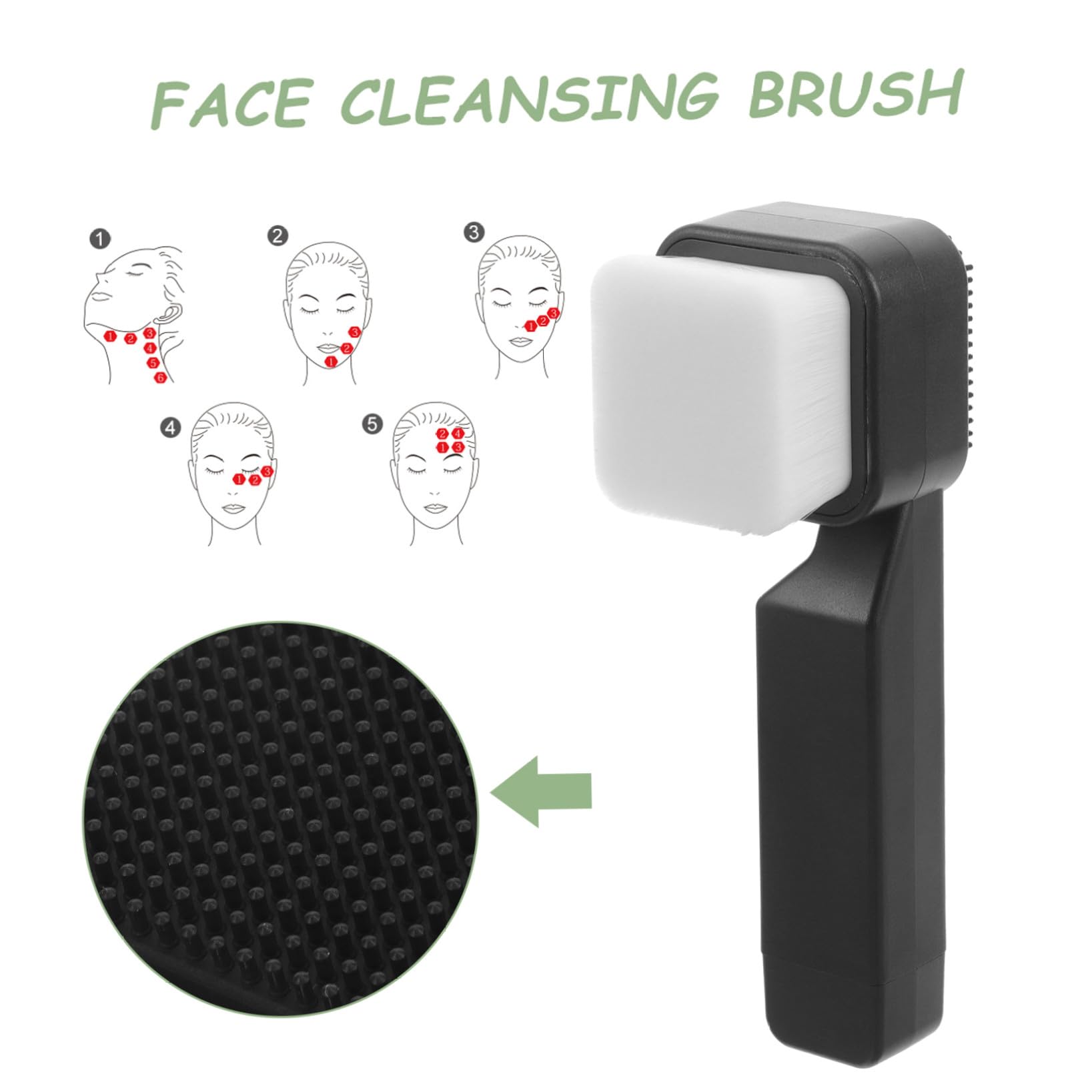 FRCOLOR Cepillo De Limpieza Facial De Silicona De Doble Cara 5 Unidades Manual Para Limpieza Profunda.